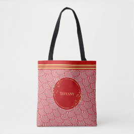Personalisierte Tasche aus Rot und Gold