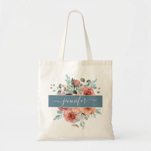 Personalisierte Tasche, Blumenkäse. Bridesmaid Tragetasche (Vorne)