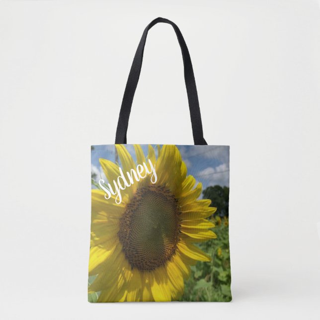 Personalisierte Tasche für Sonnenblumen (Vorderseite)