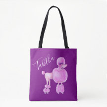 Personalisierte Tasche mit rosafarbenem Hund