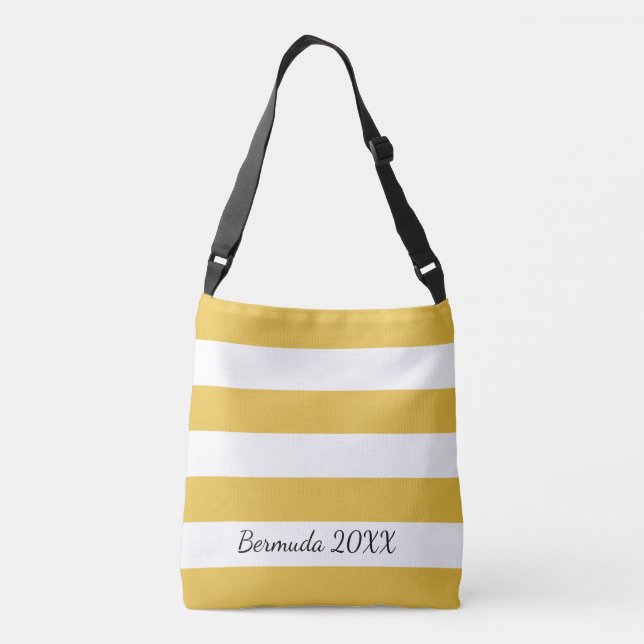 Personalisierte Tasche vorne und hinten Gelb Strei (Rückseite)