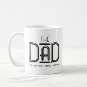 Personalisierte Tasse cooler Schwarz-weißer Vater