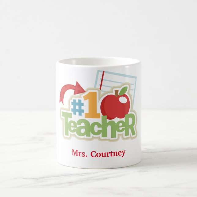 Personalisierte Tasse des Lehrer-#1 (Mittel)