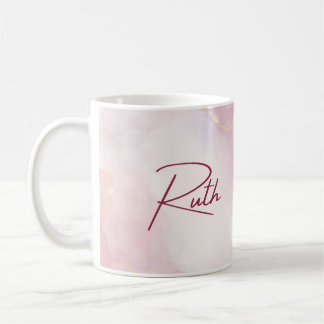 Personalisierte Tasse für Rosa Marmor