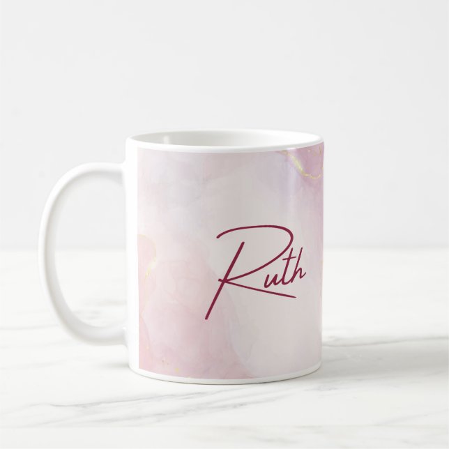 Personalisierte Tasse für Rosa Marmor (Links)