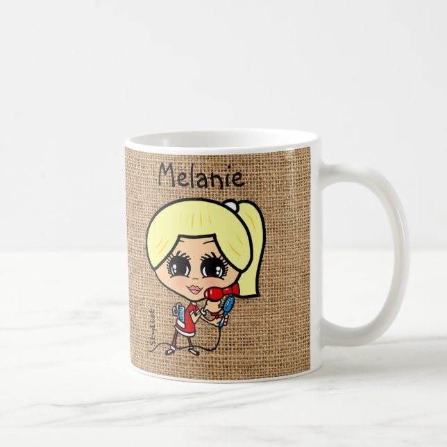 Personalisierte Tasse Haarsträhne Karikatur blonde (Rechts)
