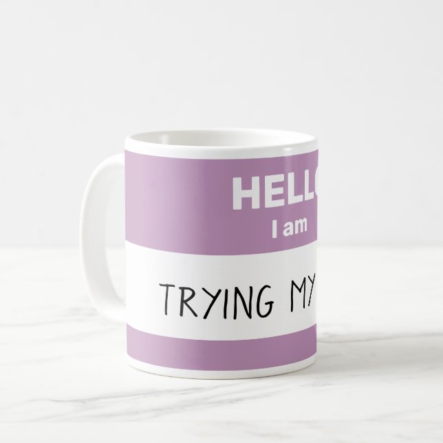 Personalisierte Tasse "Hello I Am" (Vorderseite Links)