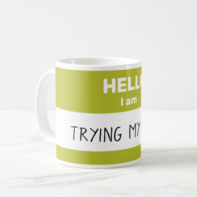 Personalisierte Tasse "Hello I Am" (Vorderseite Links)