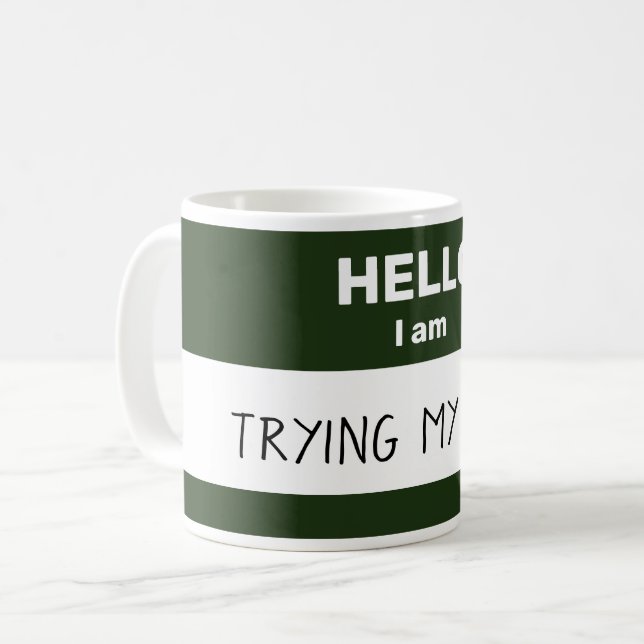 Personalisierte Tasse "Hello I Am" (Vorderseite Links)