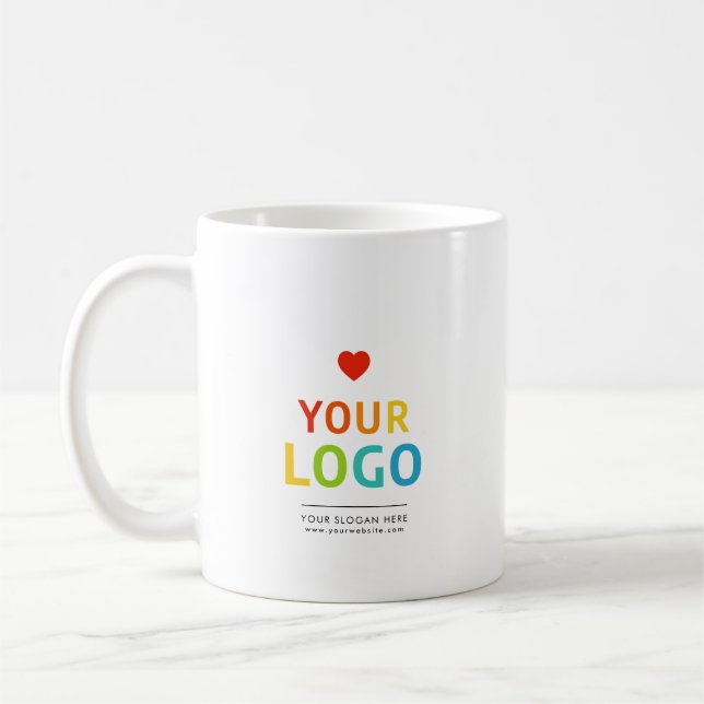 Personalisierte Tasse| Ihr Firmenlogo Kaffeetasse (Links)