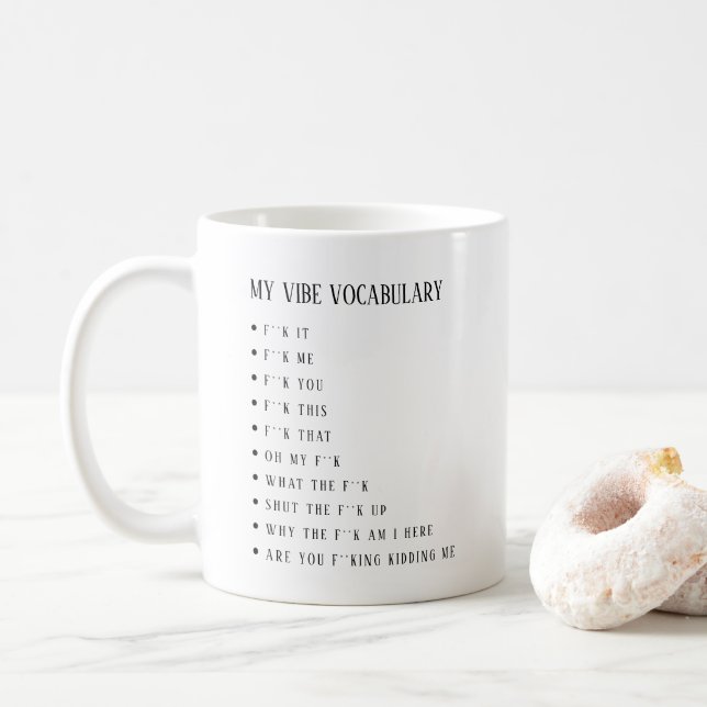 Personalisierte Tasse "Mein Leben Vokabular" (Mit Donut)
