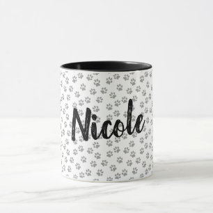 Personalisierte Tasse mit schwarzem und weißem Pfo