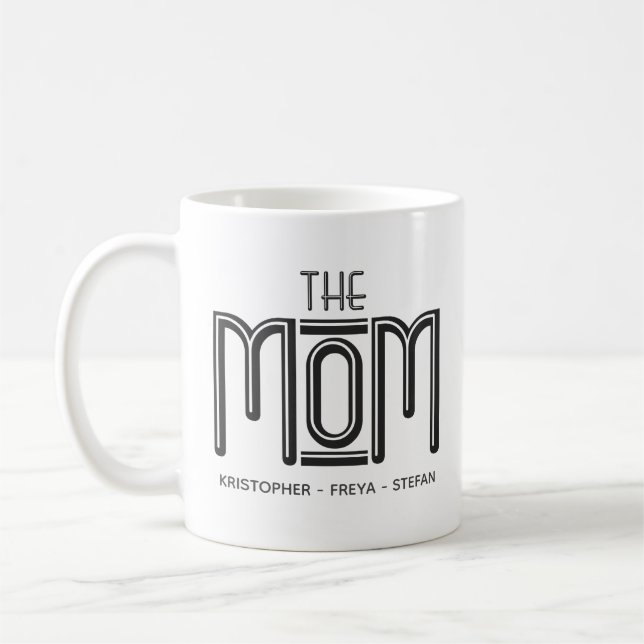 Personalisierte Tasse niedlicher Schwarz-weißer Ma (Links)