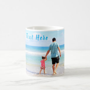 Personalisierte Tasse von Foto und Textkaffee