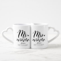 Personalisierte Tasse von Mr. und Mrs. Heart Handl