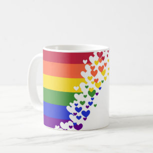 Personalisierte Tassen - LGBT-Flagge Herzen