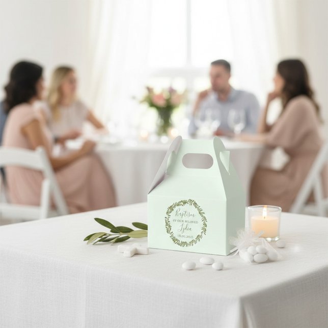 Personalisierte Taufbox mit Olivenkranz Geschenkschachtel (Von Creator hochgeladen)