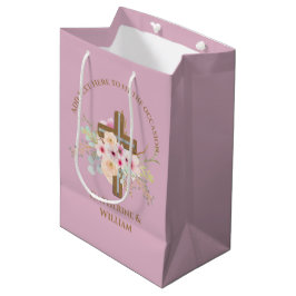 Personalisierte Taufe & Christening Blumenkreuz Mittlere Geschenktüte