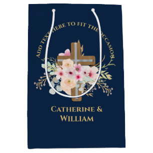 Personalisierte Taufe & Christening Blumenkreuz Mittlere Geschenktüte