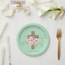 Personalisierte Taufe & Christening Blumenkreuz