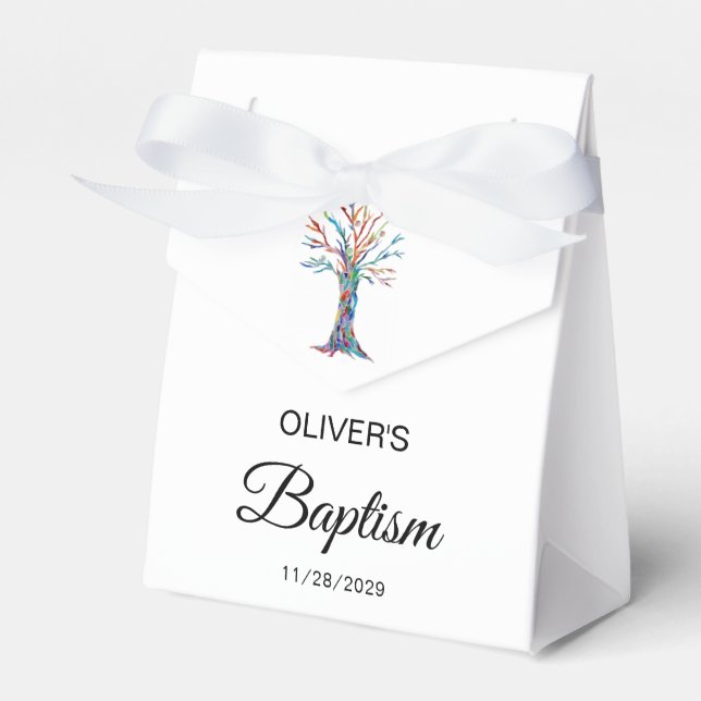 Personalisierte Taufe Christening Familienbaum Geschenkschachtel (Vorderseite)