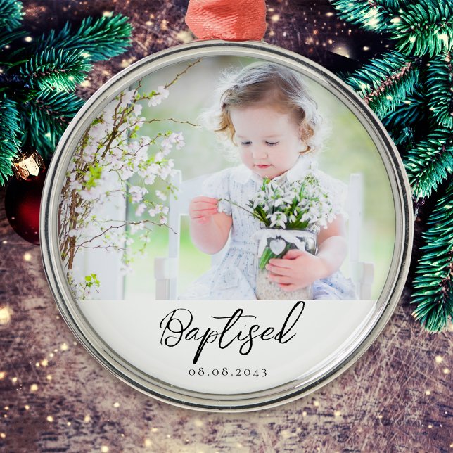 Personalisierte Taufe Foto Keepake Ornament Aus Metall (Von Creator hochgeladen)
