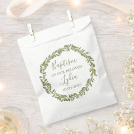 Personalisierte Taufe Tasche mit Olivenkranz Geschenktütchen