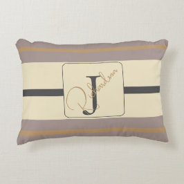 Personalisierte Taupe-Gold-Streifen Moderne Neutra Dekokissen