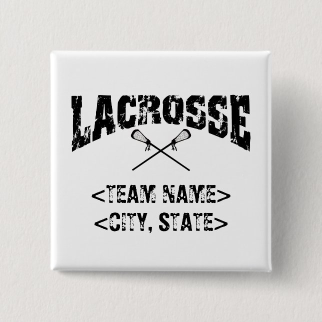 Personalisierte Team-Stadt-Staatlacrosse-T - Button (Vorderseite)