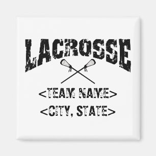 Personalisierte Team-Stadt-Staatlacrosse-T - Magnet