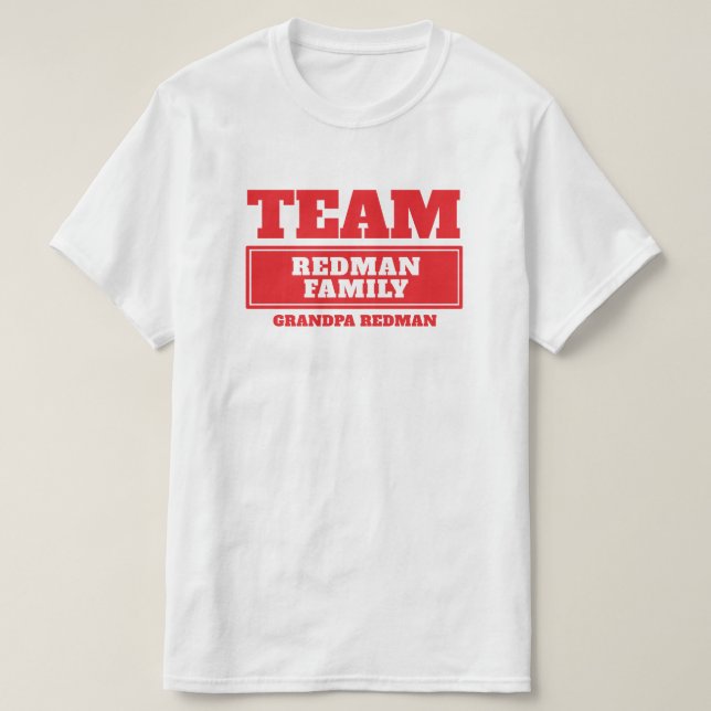 Personalisierte Teamfamilie oder T - Shirt einer G (Design vorne)