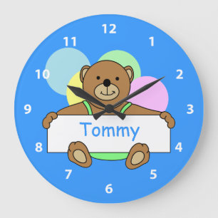 Personalisierte Teddy-Bärn-Uhren Große Wanduhr