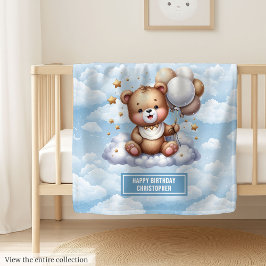 Personalisierte Teddydecke für das erste Jahr Fleecedecke