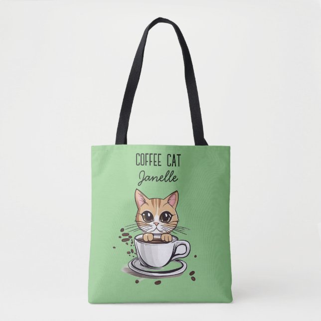 Personalisierte Teekatze Design Totbeutel Tasche (Vorderseite)