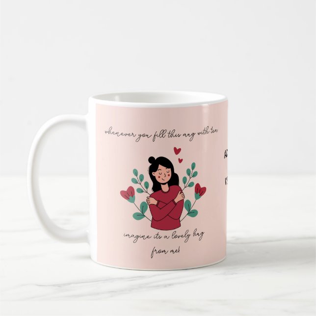 Personalisierte Teetasse mit einer Umarmung (Links)