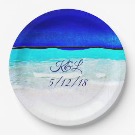 Personalisierte Teller von Wedding Blue Ocean Sand