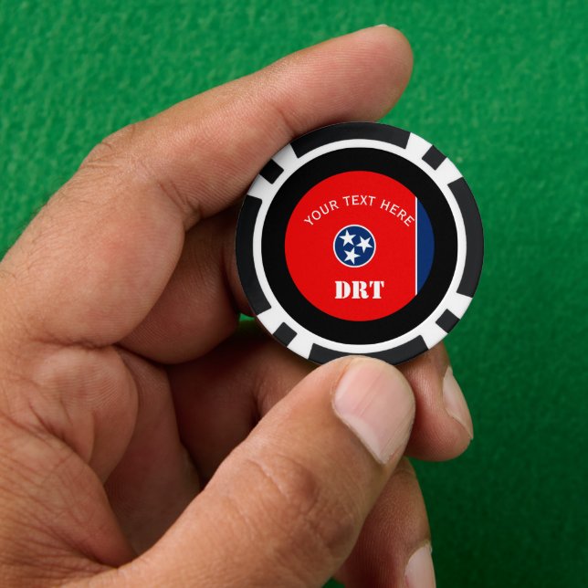 Personalisierte Tennessee-Staatsflagge Pokerchips (Hand)