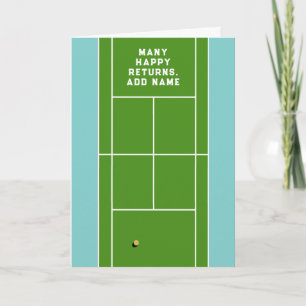 Personalisierte Tennis-Geburtstagsgrüße Karte