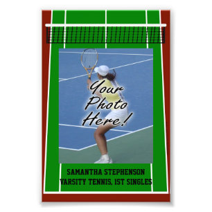 Personalisierte Tennis-Spieler-Foto-Grenzschablone Fotodruck
