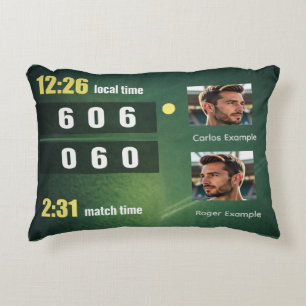 Personalisierte Tennis-Spielstand-Anzeigetafel Dekokissen