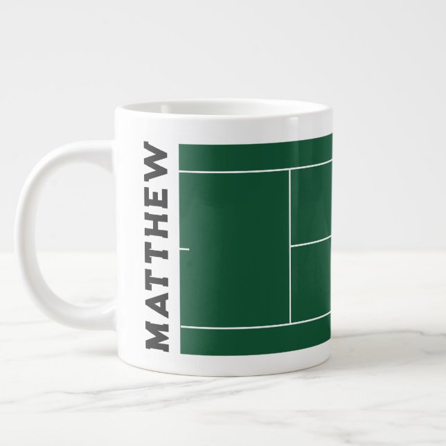 Personalisierte Tennis-Tasse Jumbo-Tasse (Links)