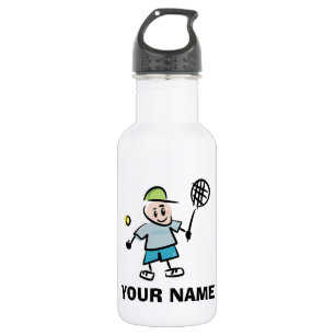 Personalisierte Tennis-Trinkwasserflasche für Kind Edelstahlflasche