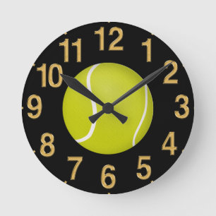 Personalisierte Tennis-Uhr mit IHREM TEXT Runde Wanduhr