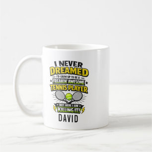 Personalisierte Tennisliebe Frohen Tennis Tag Kaffeetasse