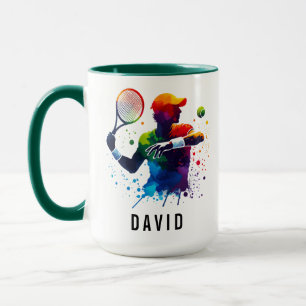 Personalisierte Tennisliebe Frohen Tennis Tag Tasse