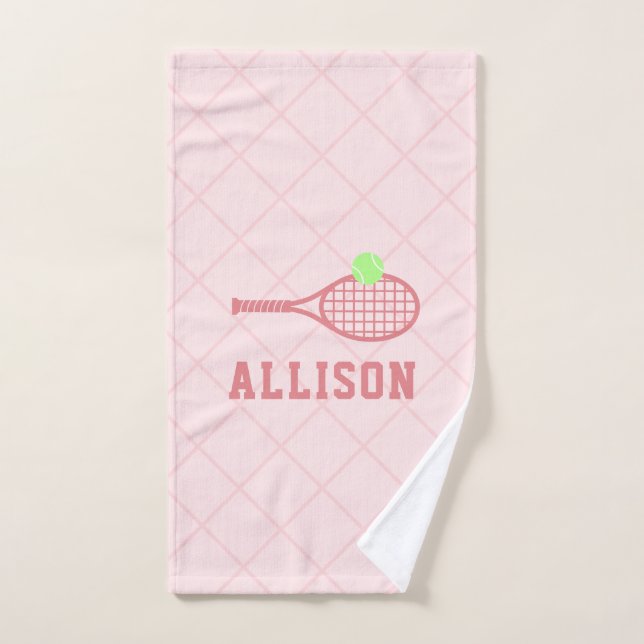 Personalisierte Tennismädchen Name Rosa Handtuch (Handtuch)