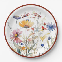 Personalisierte Terra Cotta Fall Wildblumen Hochze