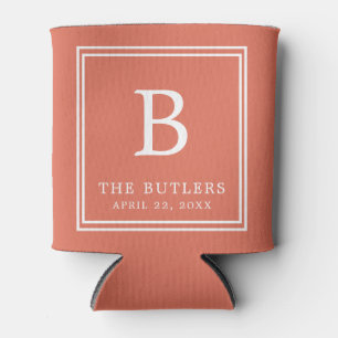 Personalisierte Terracotta Wedding Can Cooler Dosenkühler