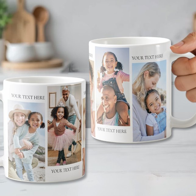 Personalisierte Text- und Fotocollage Kaffeetasse (Personalized Text And Photo Collage Coffee Mug )