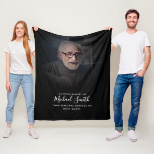 Personalisierte Textgedenk-Tribut-Foto-Fleece-Deck Fleecedecke